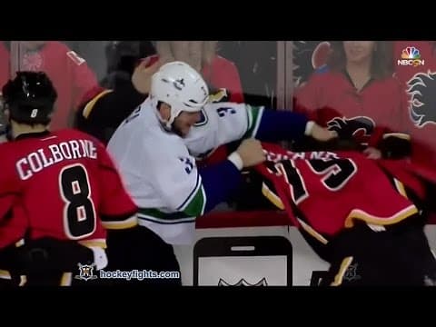 K. Bieksa (VAN) vs. M. Ferland (CAL)