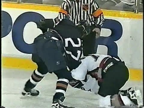 A. Peters (BUF) vs. G. Laraque (EDM)