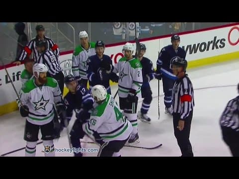 A. Roussel (DAL) vs. D. Byfuglien (WPG)