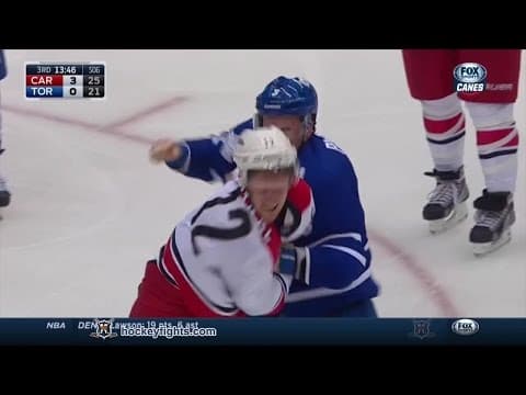 E. Staal (CAR) vs. D. Phaneuf (TOR)