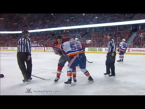 R. Johnston (NYI) vs. G. Hathaway (CAL)