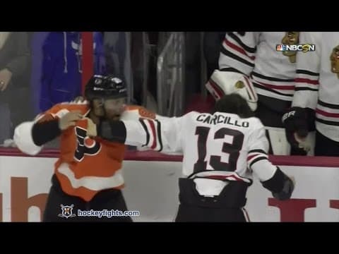 D. Carcillo (CHI) vs. P. Bellemare (PHI)