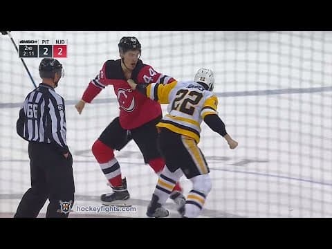 M. Hunwick (PIT) vs. M. Wood (NJD)