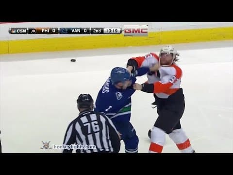 J. Voracek (PHI) vs. D. Hamhuis (VAN)