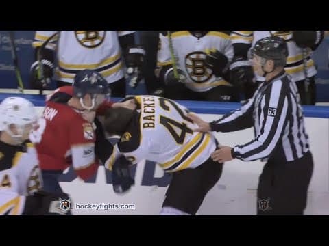 D. Backes (BOS) vs. M. Matheson (FLA)