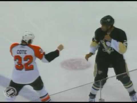 R. Cote (PHI) vs. G. Laraque (PIT)