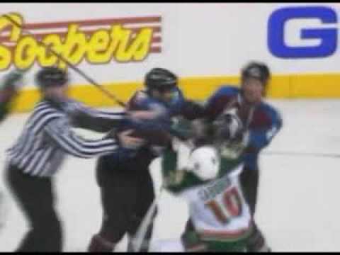 M. Gaborik (MIN) vs. I. Laperriere (COL)