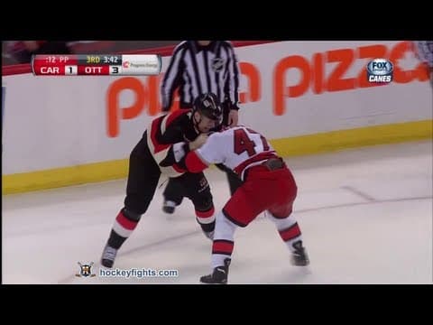 M. Bergeron (CAR) vs. M. Michalek (OTT)