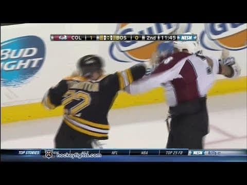 P. Bordeleau (COL) vs. S. Thornton (BOS)