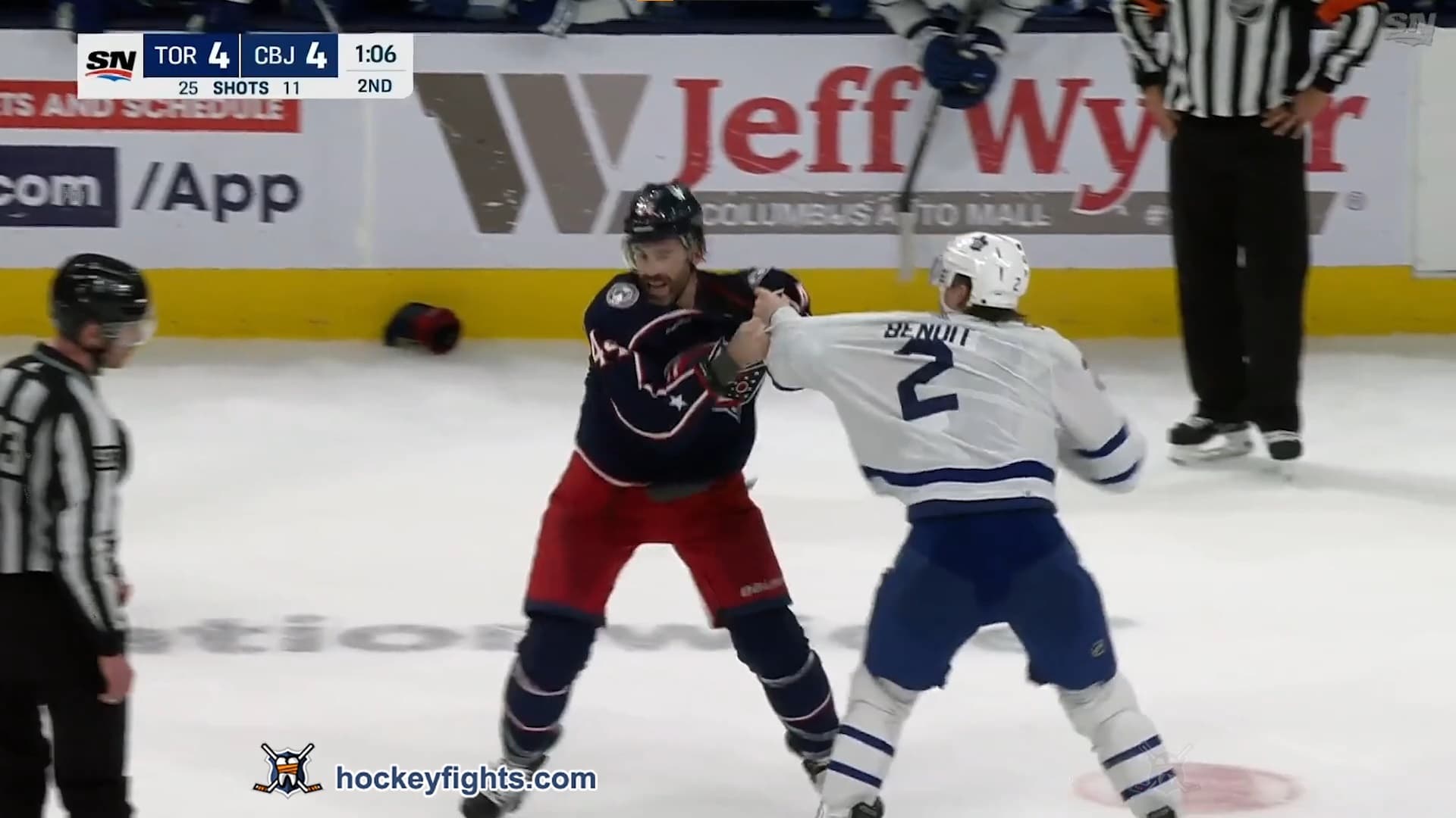 S. Benoit (TOR) vs. E. Gudbranson (CBJ)