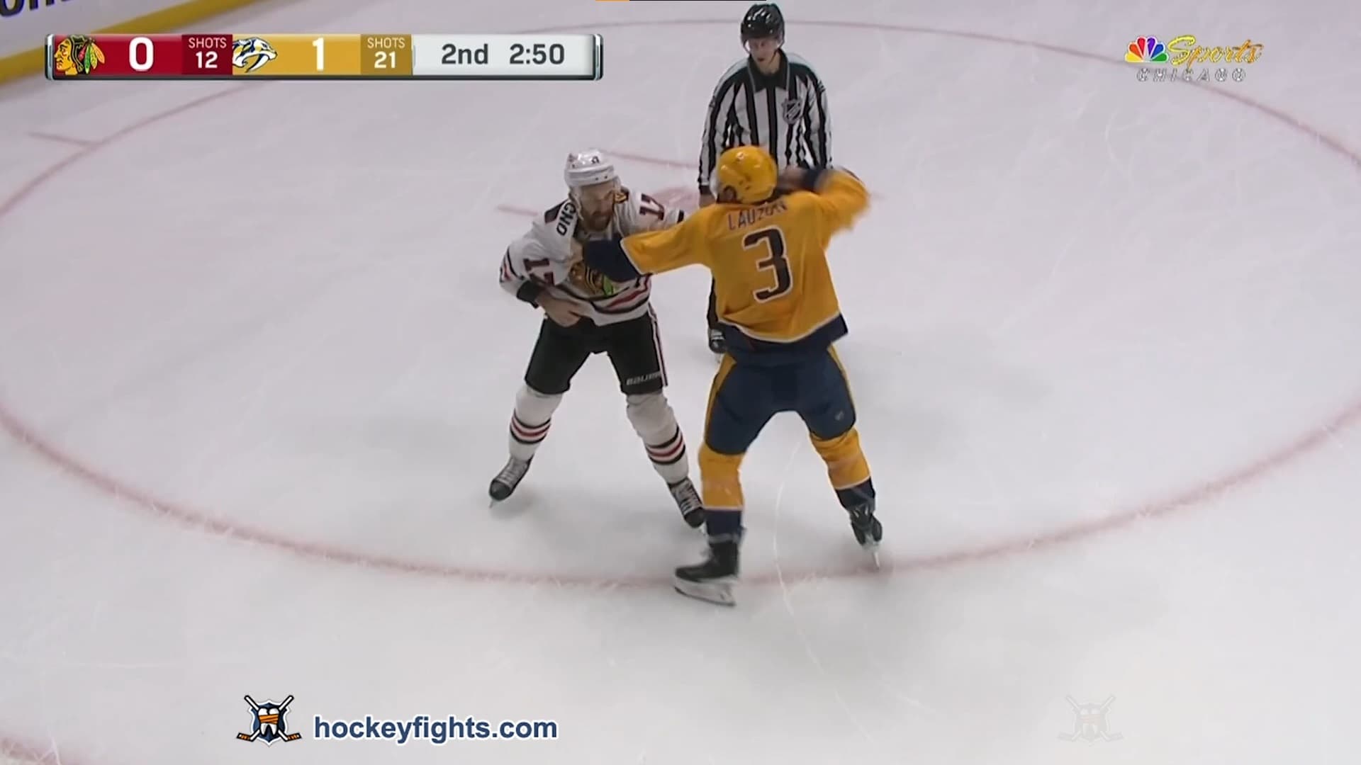 N. Foligno (CHI) vs. J. Lauzon (NSH)