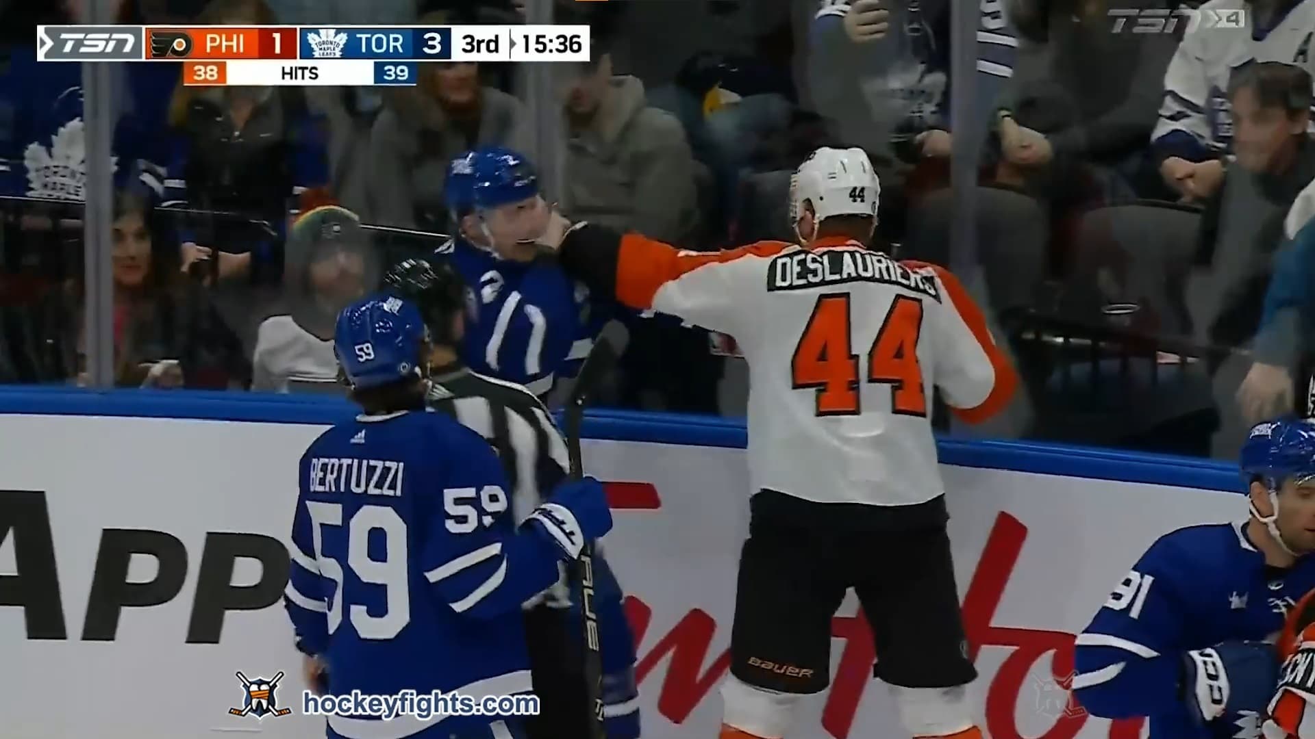 N. Deslauriers (PHI) vs. S. Benoit (TOR)