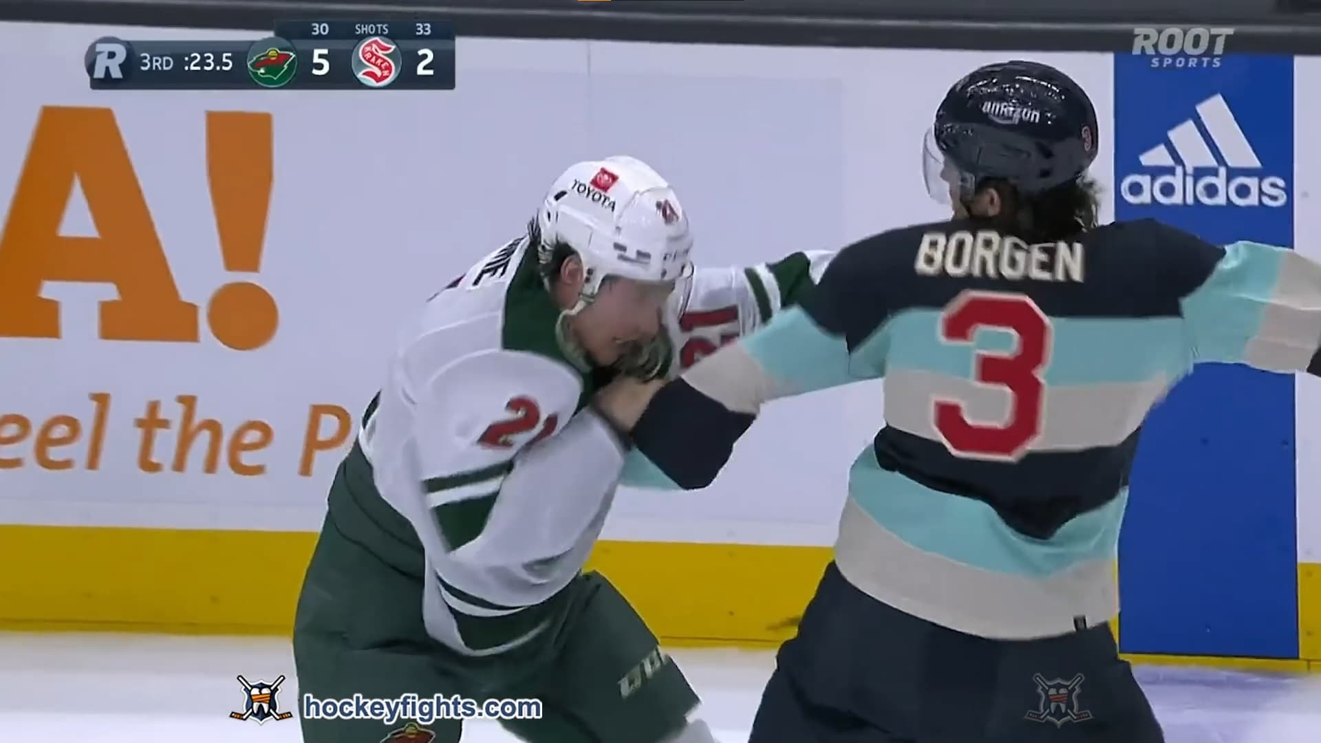 B. Duhaime (MIN) vs. W. Borgen (SEA)