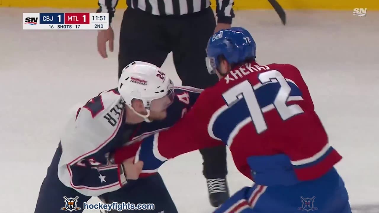 M. Olivier (CBJ) vs. A. Xhekaj (MTL)