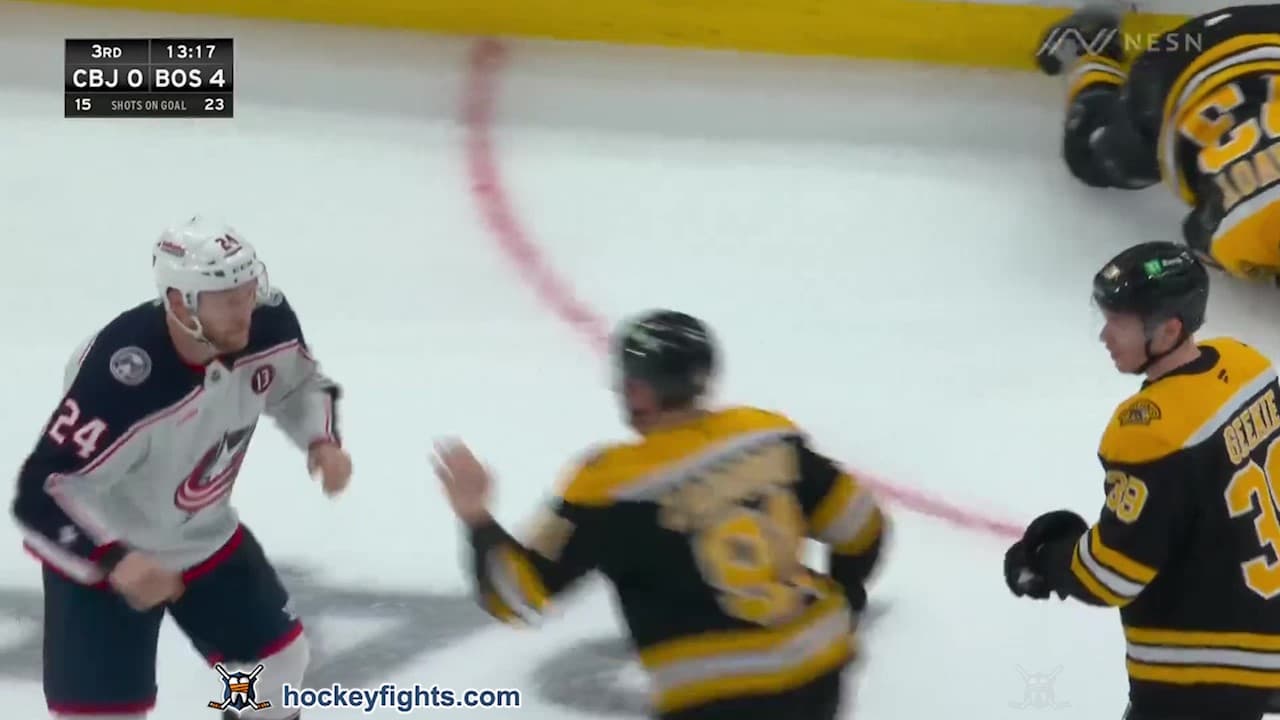 M. Olivier (CBJ) vs. N. Zadorov (BOS)