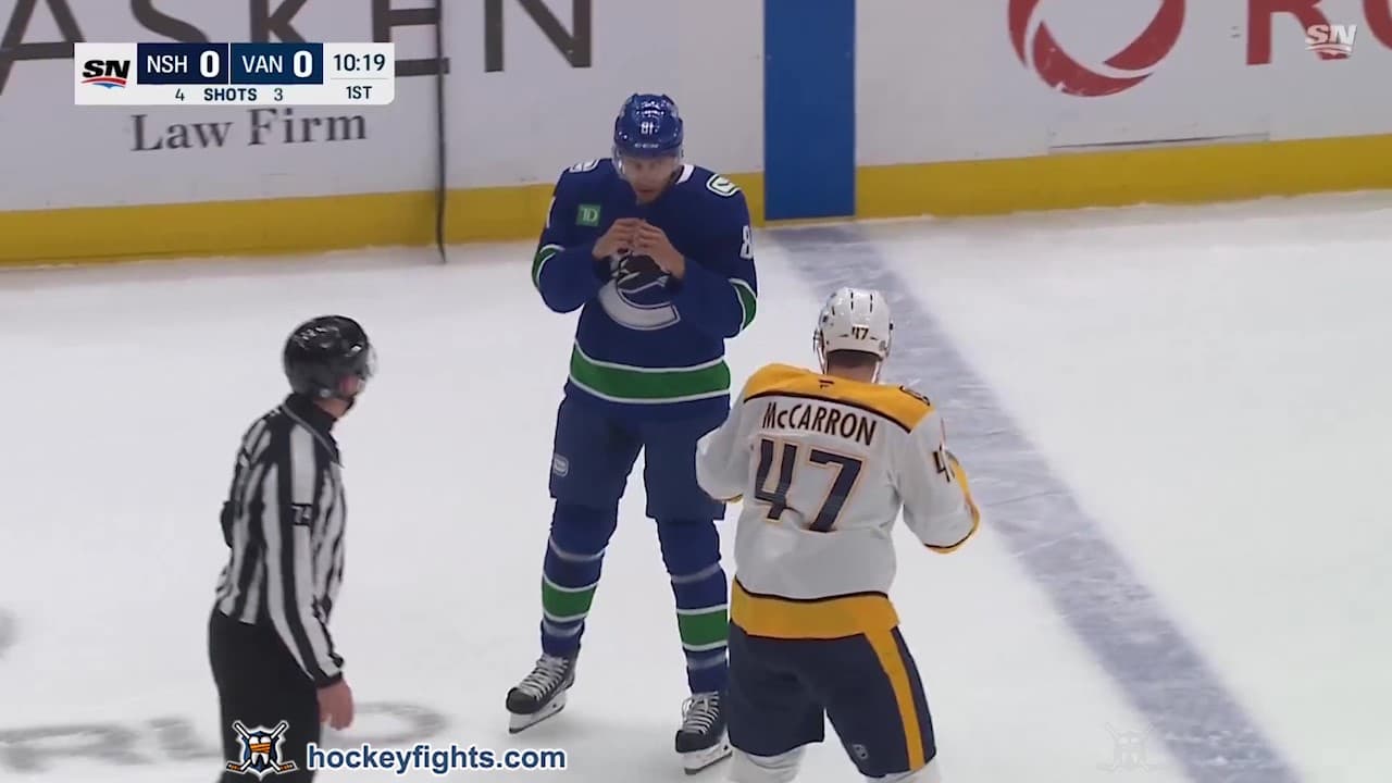 M. McCarron (NSH) vs. D. Joshua (VAN)