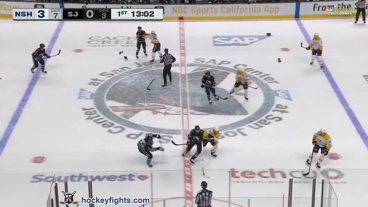 Z. L'Heureux (NSH) vs. T. Dellandrea (SJS)