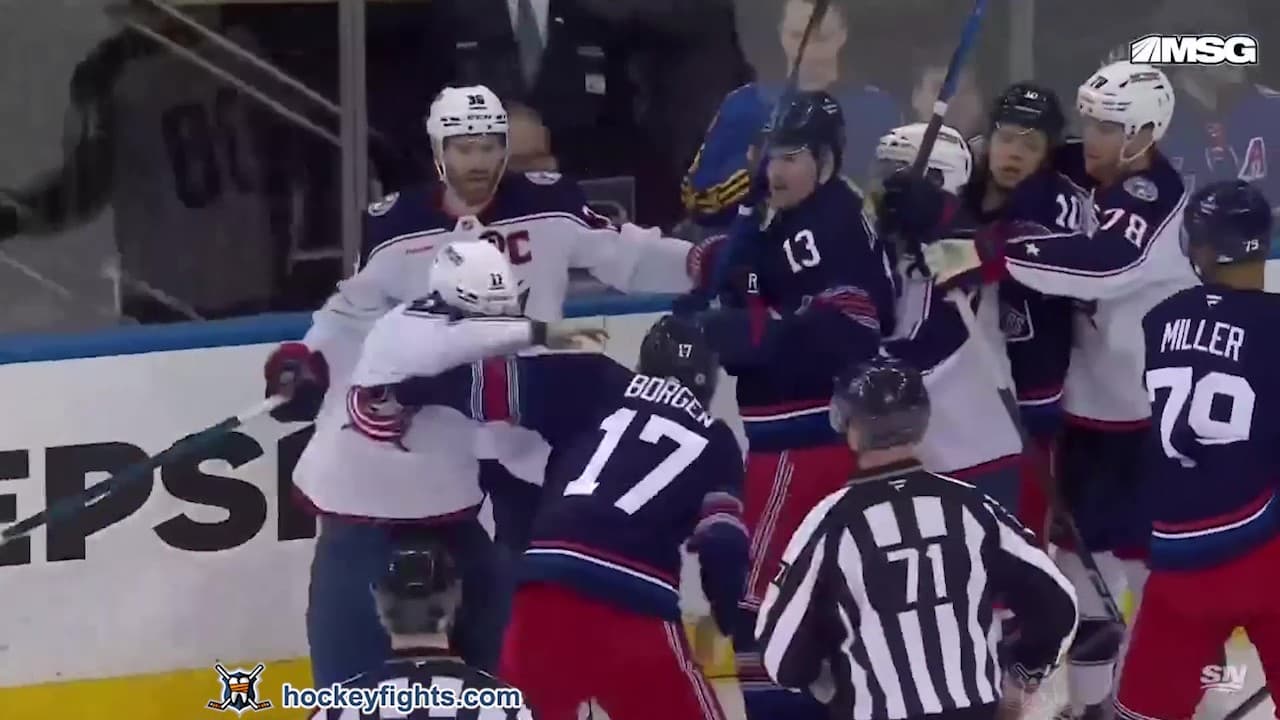 L. Kunin (CBJ) vs. W. Borgen (NYR)