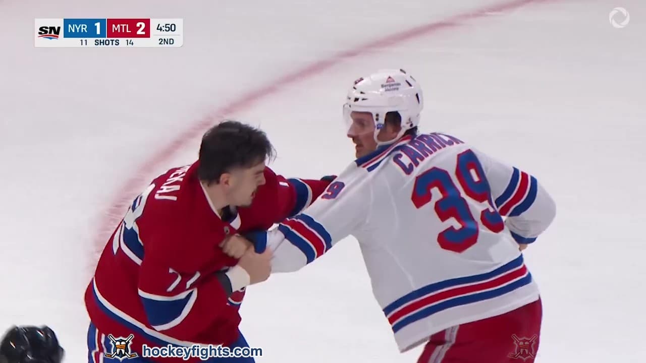 S. Carrick (NYR) vs. A. Xhekaj (MTL)