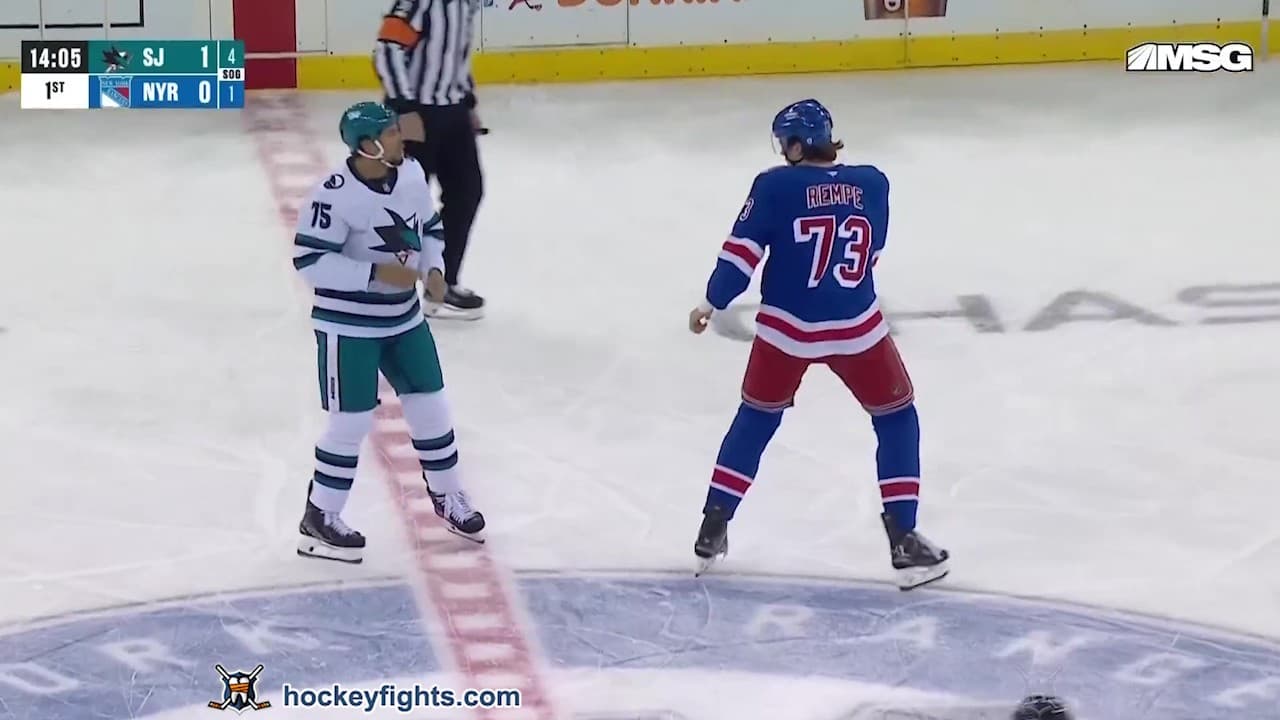 R. Reaves (SJS) vs. M. Rempe (NYR)