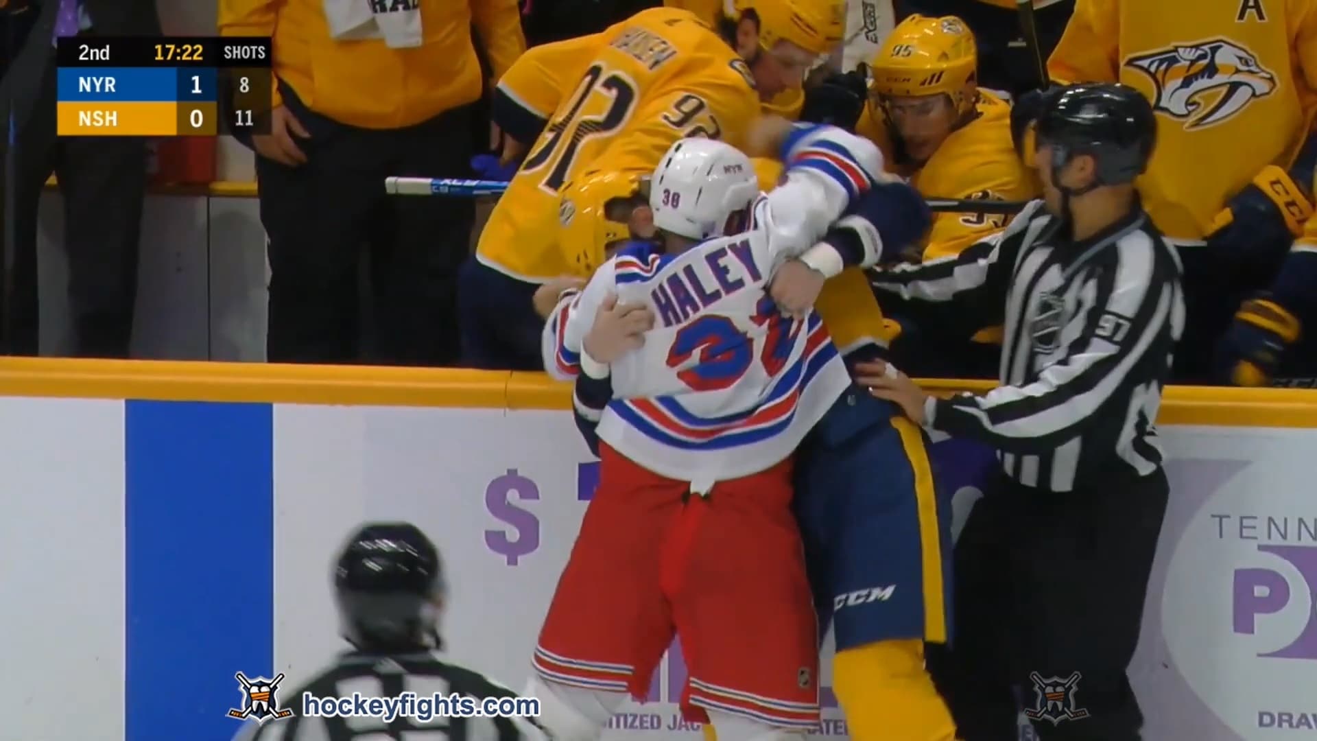 M. Haley (NYR) vs. A. Watson (NSH)