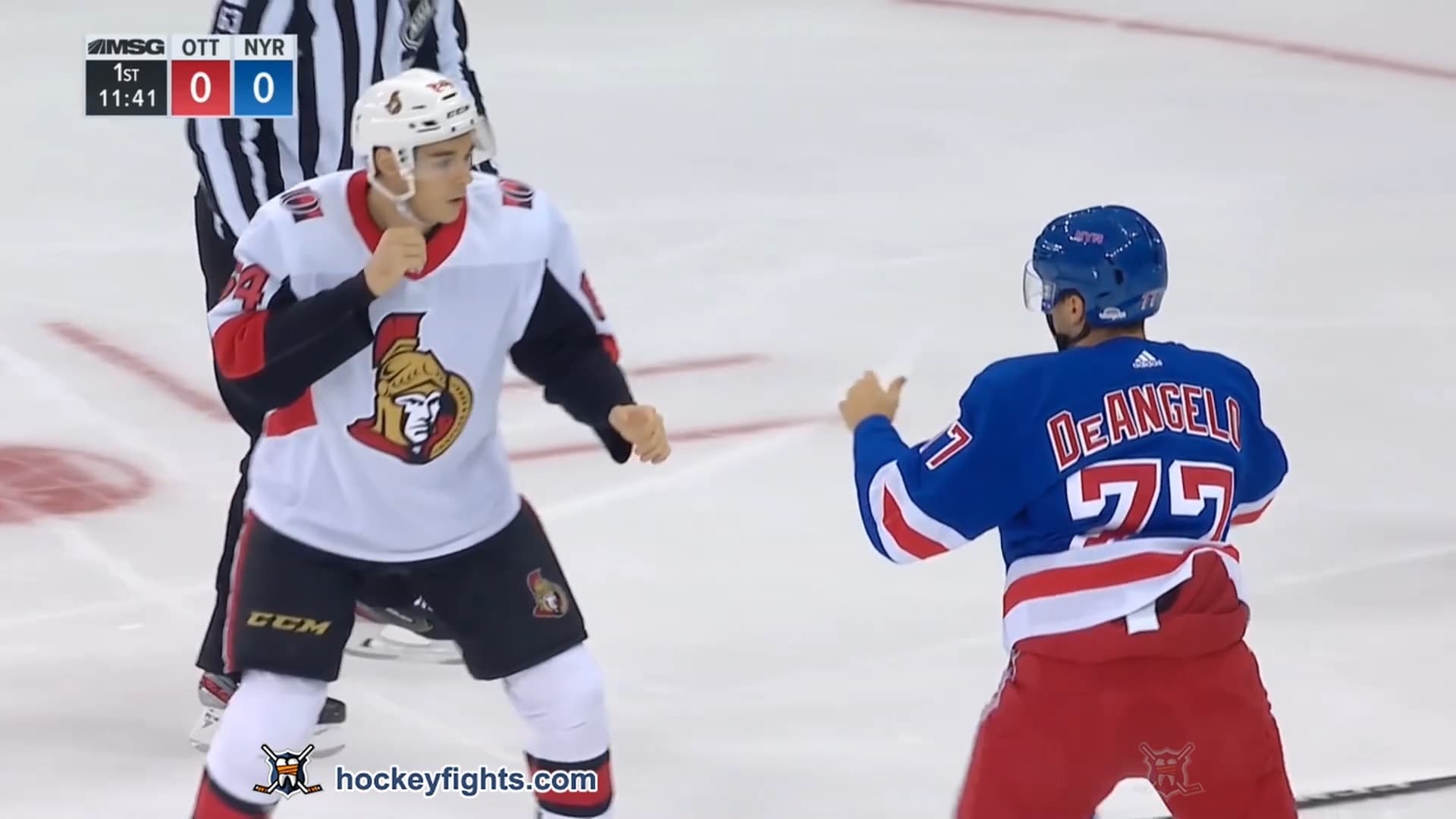 J. Beaudin (OTT) vs. T. DeAngelo (NYR)