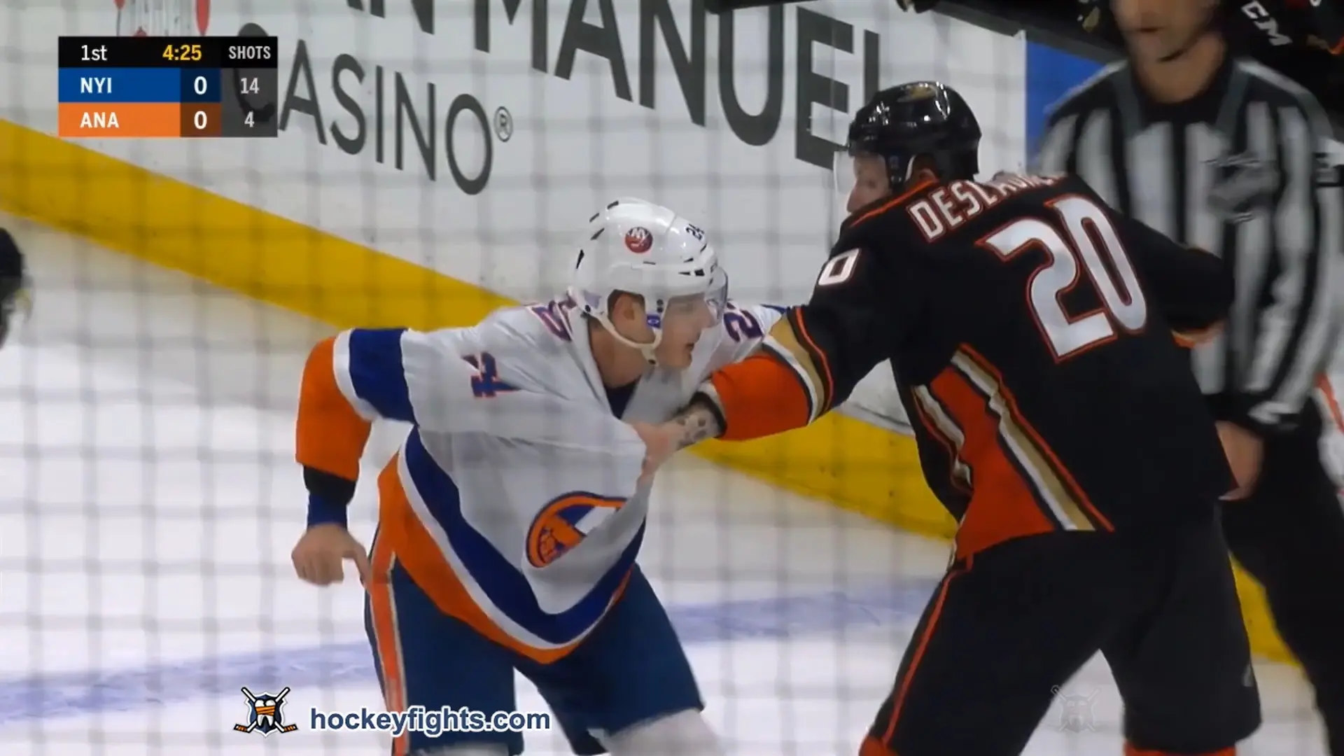 S. Mayfield (NYI) vs. N. Deslauriers (ANA)