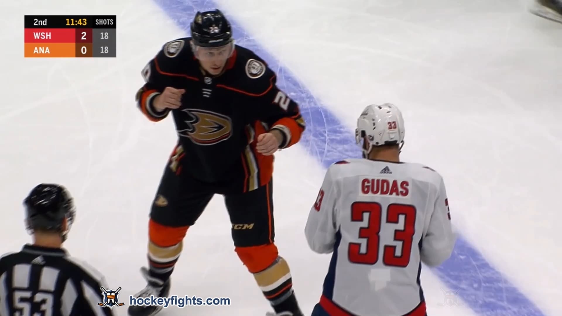 R. Gudas (WSH) vs. N. Deslauriers (ANA)