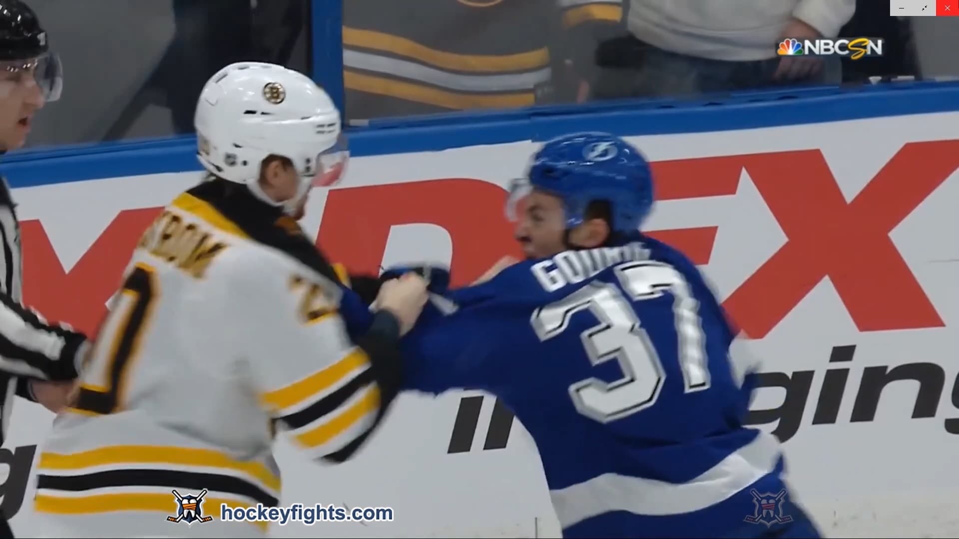 J. Nordstrom (BOS) vs. Y. Gourde (TBL)
