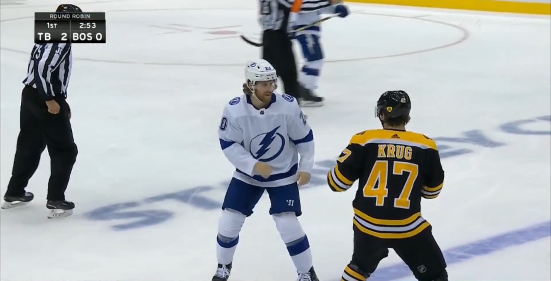 B. Coleman (TBL) vs. T. Krug (BOS)