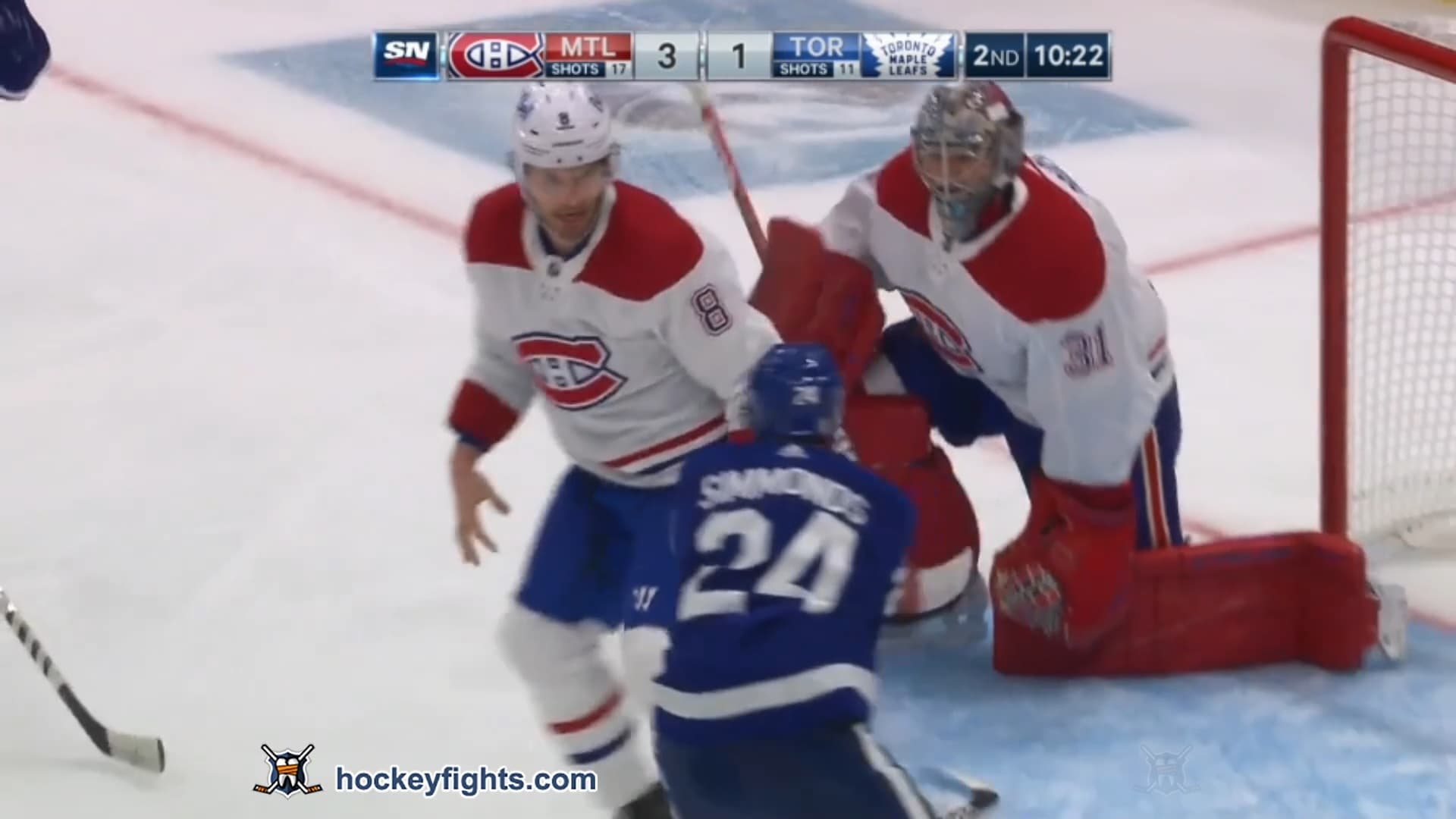 B. Chiarot (MTL) vs. W. Simmonds (TOR)