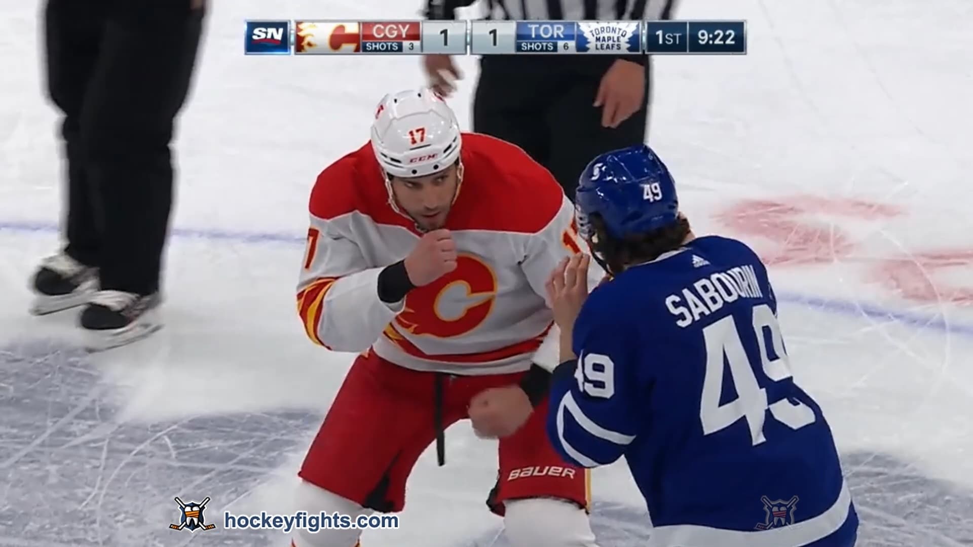 M. Lucic (CGY) vs. S. Sabourin (TOR)