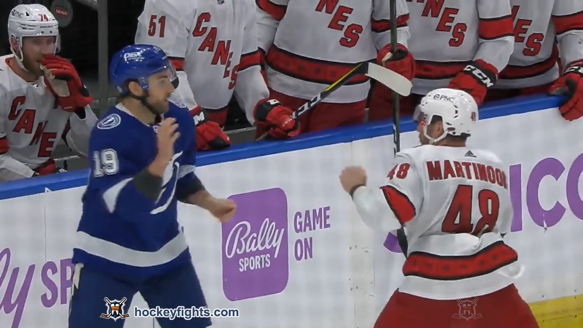 J. Martinook (CAR) vs. B. Goodrow (TBL)