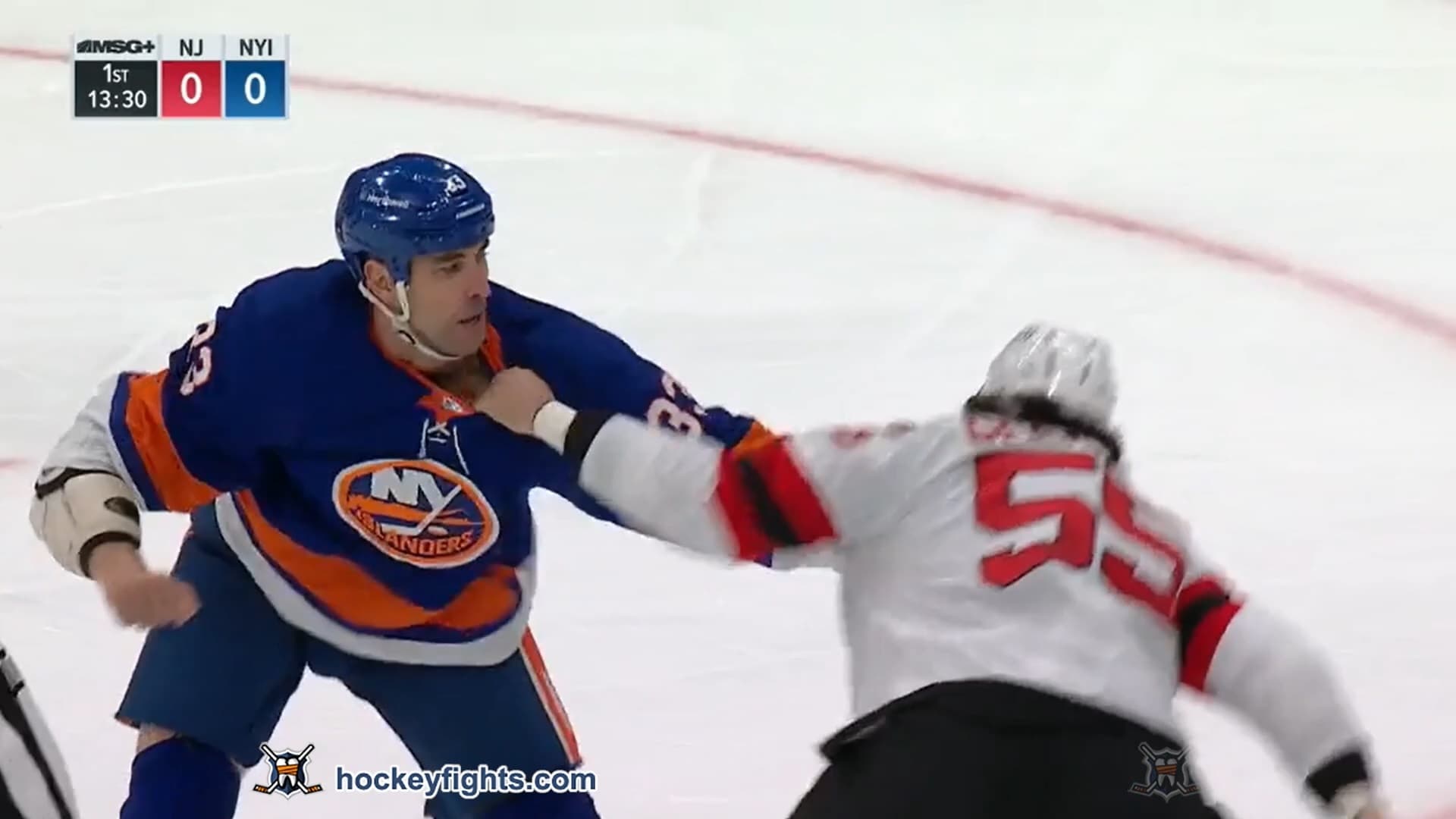 M. Geertsen (NJD) vs. Z. Chara (NYI)