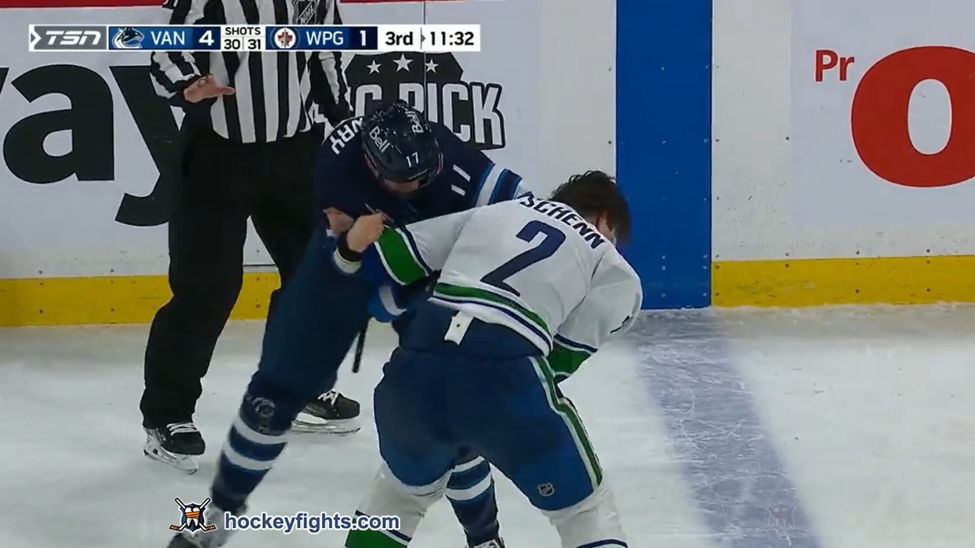 L. Schenn (VAN) vs. A. Lowry (WPG)