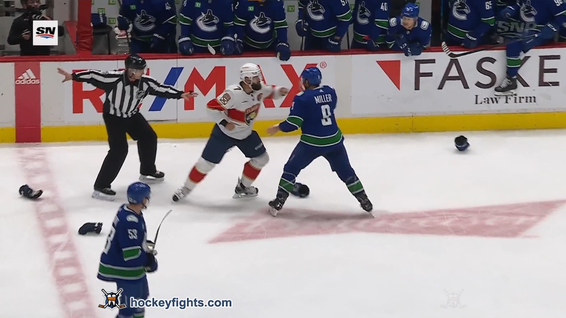 R. Gudas (FLA) vs. J. Miller (VAN)