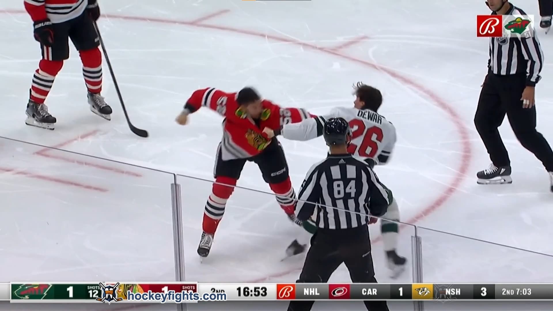 C. Dewar (MIN) vs. R. Johnson (CHI)