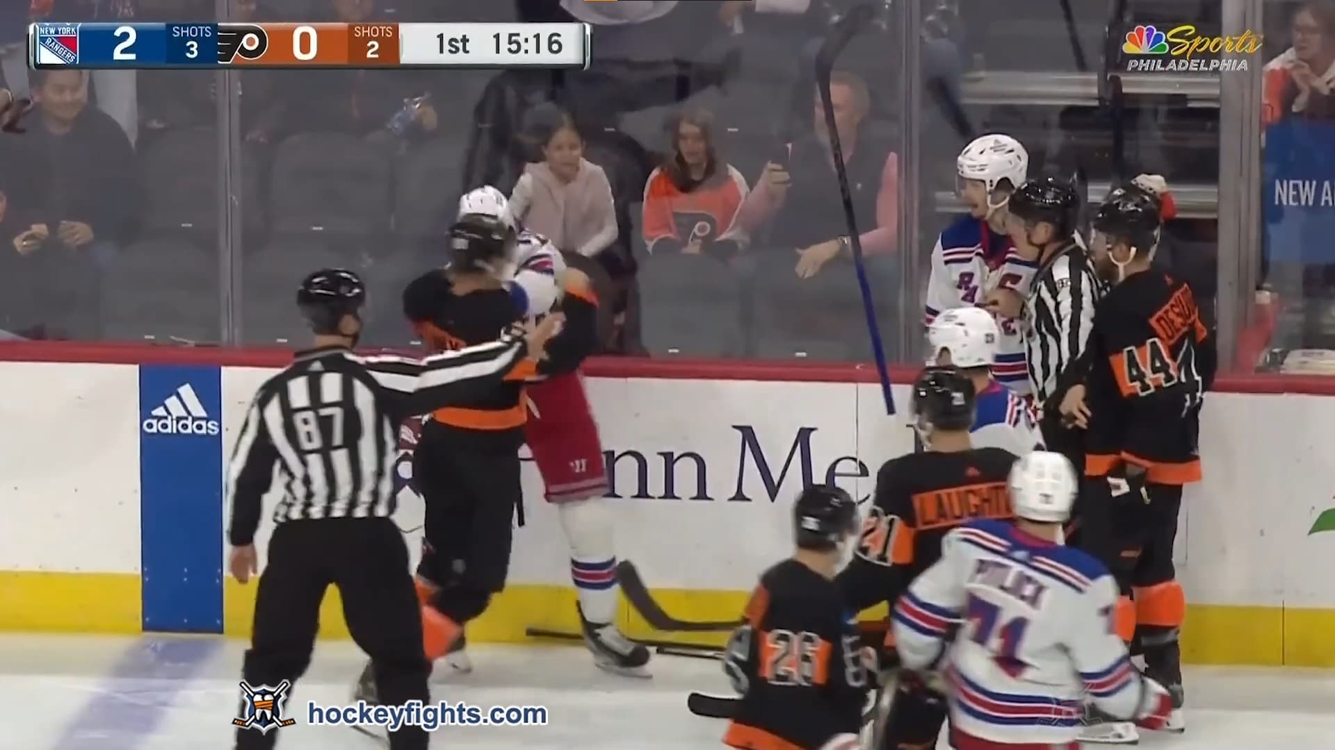 B. Goodrow (NYR) vs. G. Hathaway (PHI)