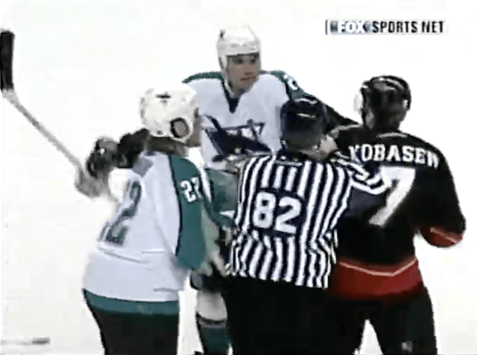 C. Kobasew (CGY) vs. N. Dimitrakos (SJS)